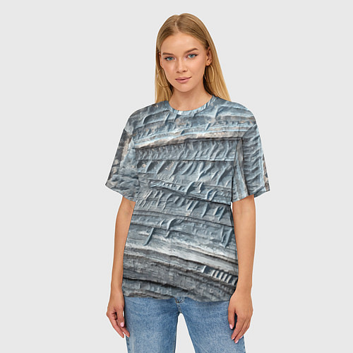 Женская футболка оверсайз Текстура скалы Mountain Stone / 3D-принт – фото 3