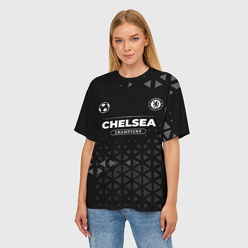 Женская футболка оверсайз Chelsea Форма Champions / 3D-принт – фото 3