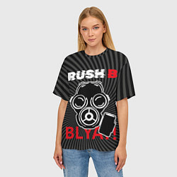 Футболка оверсайз женская RUSH B в противогазе, цвет: 3D-принт — фото 2