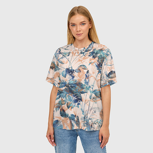 Женская футболка оверсайз Цветы Воздушный Букет / 3D-принт – фото 3