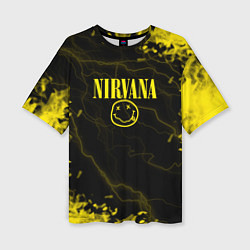 Женская футболка оверсайз Nirvana молнии