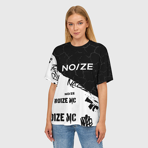Женская футболка оверсайз Noize mc Паттерн / 3D-принт – фото 3