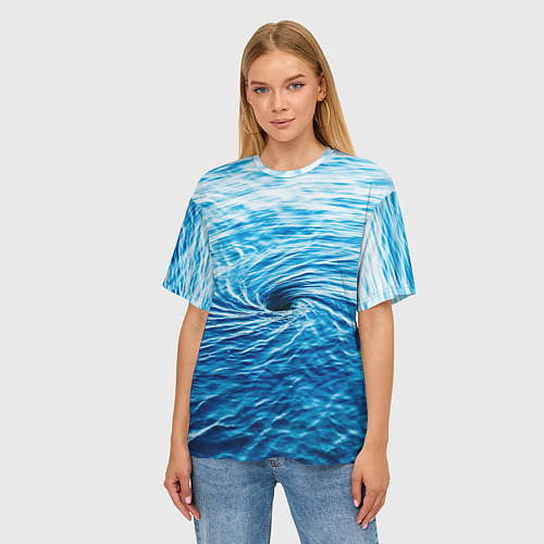 Женская футболка оверсайз Водоворот Океан / 3D-принт – фото 3