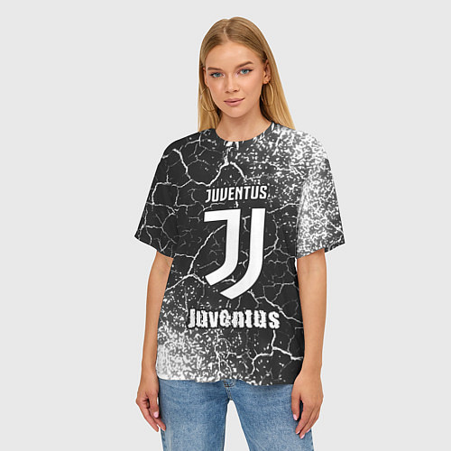 Женская футболка оверсайз ЮВЕНТУС Juventus - Арт / 3D-принт – фото 3