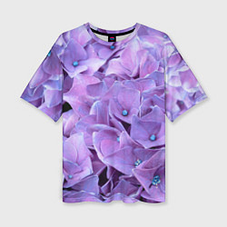 Футболка оверсайз женская Фиолетово-сиреневые цветы, цвет: 3D-принт