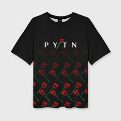 Футболка оверсайз женская Payton Moormeie pattern rose, цвет: 3D-принт