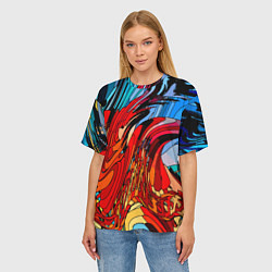 Футболка оверсайз женская Abstract color pattern Fashion 2022, цвет: 3D-принт — фото 2