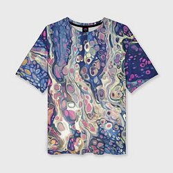 Женская футболка оверсайз Не смешавшиеся краски abstract pattern