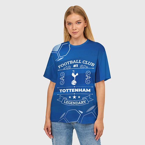 Женская футболка оверсайз Tottenham FC 1 / 3D-принт – фото 3