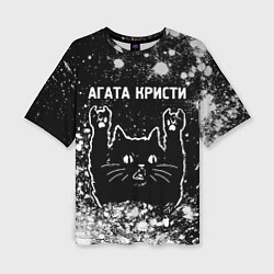 Футболка оверсайз женская Агата Кристи Rock Cat FS, цвет: 3D-принт