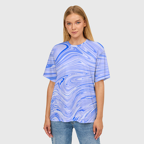 Женская футболка оверсайз Abstract lavender pattern / 3D-принт – фото 3