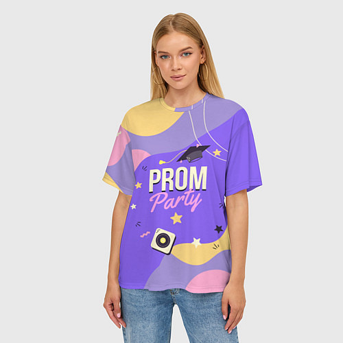 Женская футболка оверсайз Prom party / 3D-принт – фото 3