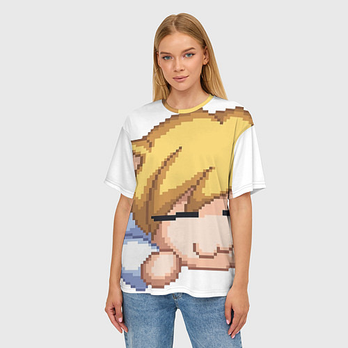 Женская футболка оверсайз Неко-Арк / 3D-принт – фото 3