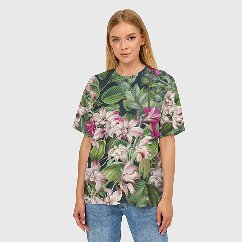 Женская футболка оверсайз Цветы Лилия Тигровая / 3D-принт – фото 3