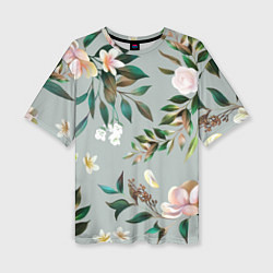 Женская футболка оверсайз Цветы Цветочный Букет