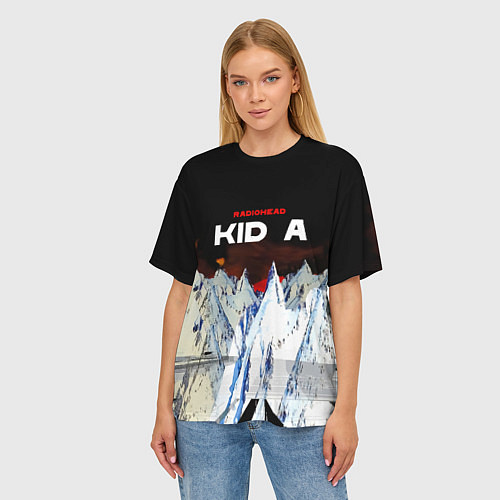 Женская футболка оверсайз Kid A - Radiohead / 3D-принт – фото 3