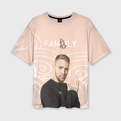 Женская футболка оверсайз Egor kreed: Family бесшовный узор