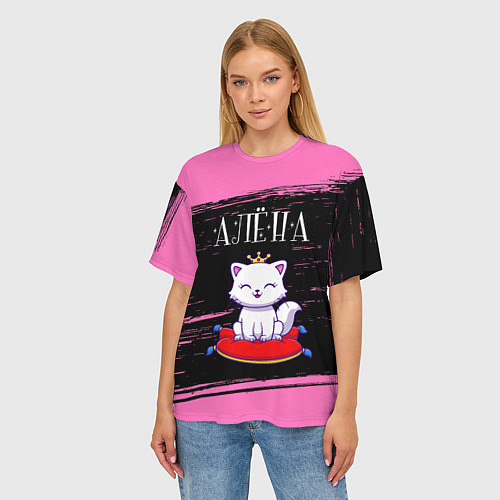 Женская футболка оверсайз Алёна КОШКА Краски / 3D-принт – фото 3