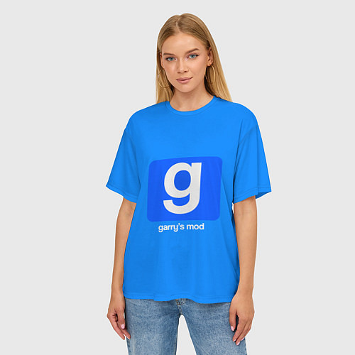 Женская футболка оверсайз Garrys Mod логотип / 3D-принт – фото 3