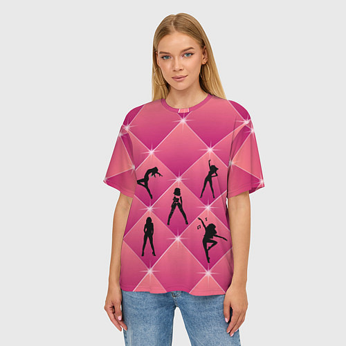 Женская футболка оверсайз Веселый Танцующий Счастливый / 3D-принт – фото 3