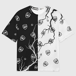 Футболка оверсайз женская АРСЕНАЛ - Молнии Паттерн, цвет: 3D-принт