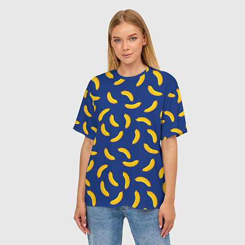 Женская футболка оверсайз Banana style Банана стайл, веселый банановый патте / 3D-принт – фото 3
