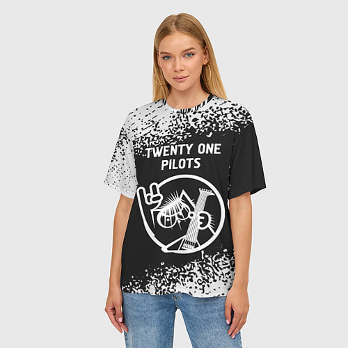 Женская футболка оверсайз Twenty One Pilots - КОТ - Краска / 3D-принт – фото 3