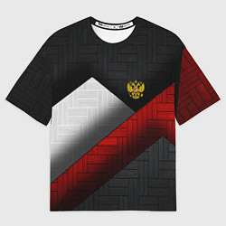 Футболка оверсайз женская Россия Спорт Текстура Плиты, цвет: 3D-принт