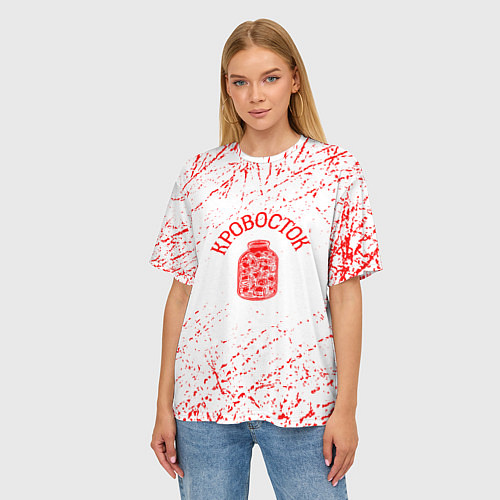 Женская футболка оверсайз Кровосток банка / 3D-принт – фото 3