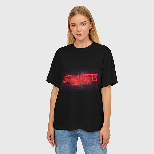 Женская футболка оверсайз С логотипом Stranger Things / 3D-принт – фото 3