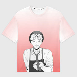Футболка оверсайз женская Чан У протягивает галстуг, цвет: 3D-принт