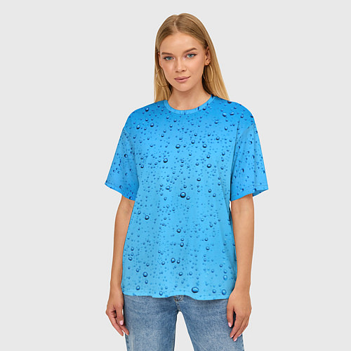 Женская футболка оверсайз Конденсат Капли / 3D-принт – фото 3
