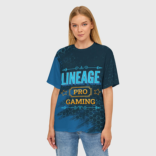 Женская футболка оверсайз Игра Lineage: PRO Gaming / 3D-принт – фото 3