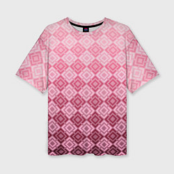 Футболка оверсайз женская Розовый геометрический градиентный узор, цвет: 3D-принт
