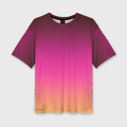 Женская футболка оверсайз Оранжево-пурпурный градиент