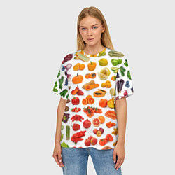 Футболка оверсайз женская VEGETABLE FRUIT ABUNDANCE, цвет: 3D-принт — фото 2