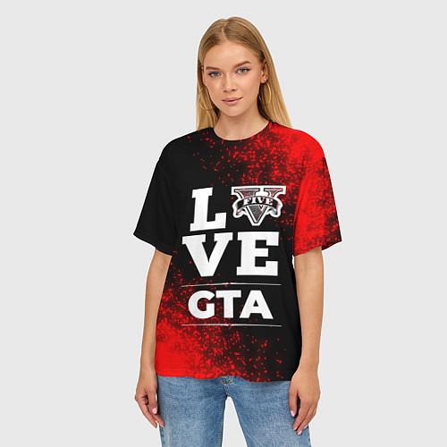 Женская футболка оверсайз GTA Love Классика / 3D-принт – фото 3