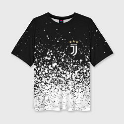 Женская футболка оверсайз Juventus fc брызги краски