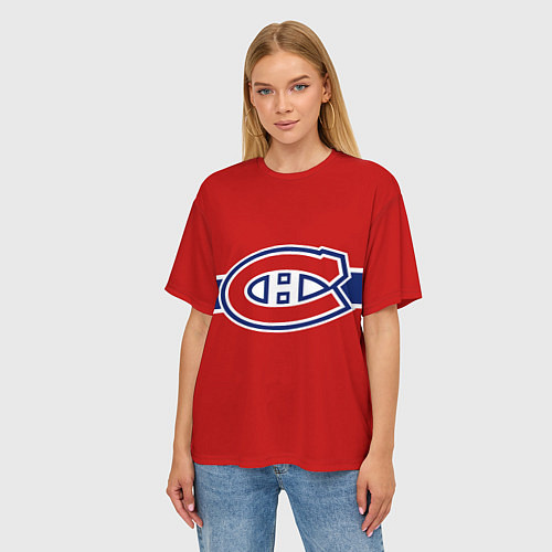 Женская футболка оверсайз Монреаль Канадиенс Форма / 3D-принт – фото 3