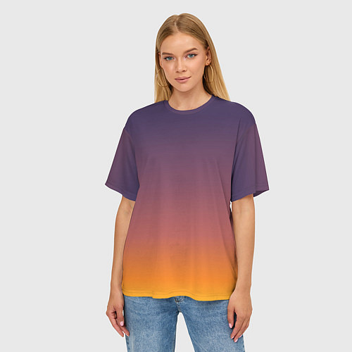 Женская футболка оверсайз Sunset Gradient / 3D-принт – фото 3