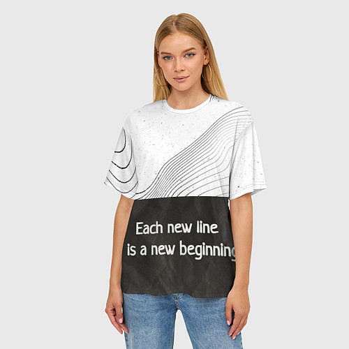 Женская футболка оверсайз Линии жизни Life lines / 3D-принт – фото 3