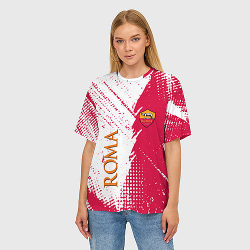 Женская футболка оверсайз Roma краска / 3D-принт – фото 3