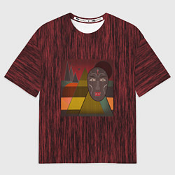Футболка оверсайз женская Африканская маска African mask ethnic illustration, цвет: 3D-принт