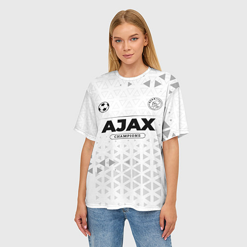 Женская футболка оверсайз Ajax Champions Униформа / 3D-принт – фото 3