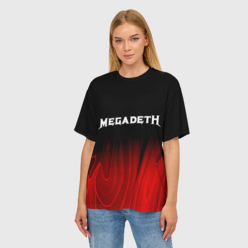 Женская футболка оверсайз Megadeth Red Plasma / 3D-принт – фото 3