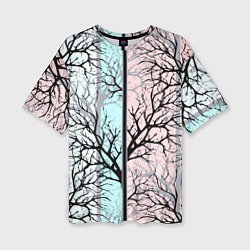 Футболка оверсайз женская Абстрактный узор tree branches, цвет: 3D-принт