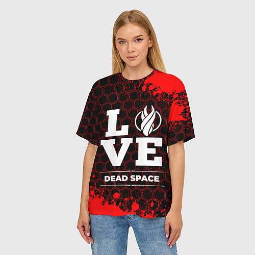 Женская футболка оверсайз Dead Space Love Классика / 3D-принт – фото 3