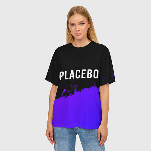 Женская футболка оверсайз Placebo Purple Grunge / 3D-принт – фото 3