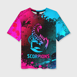Футболка оверсайз женская Scorpions Neon Gradient, цвет: 3D-принт