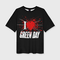 Футболка оверсайз женская Green Day Сердце, цвет: 3D-принт